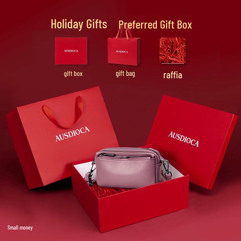 2025 Summer Women's Cowhide Crossbody Phone Bag - Soft Leather, Large Capacity Clutch & Shoulder Bag