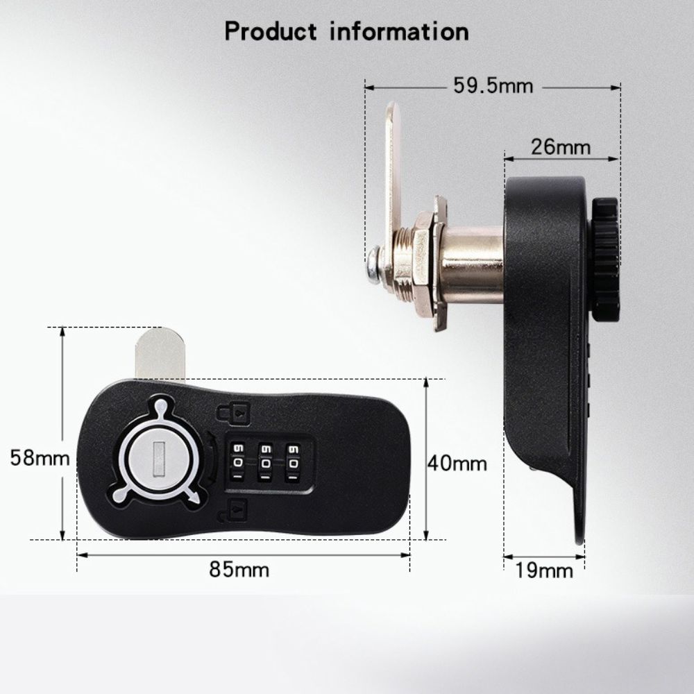 Zinc Alloy Combination Cabinet Lock 3 Digit Password Cabinet Lock Drawer Lock