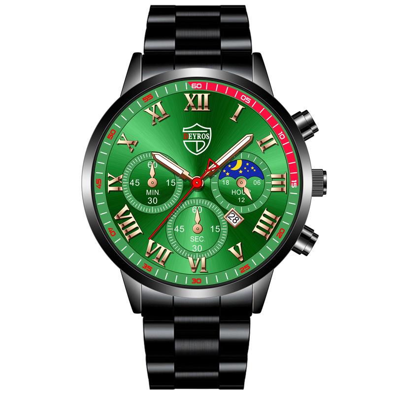 Classic Stainless Steel Watch Men's Calendar Quartz Watch Men's Personality Watch Casual Student Watch Business Watch