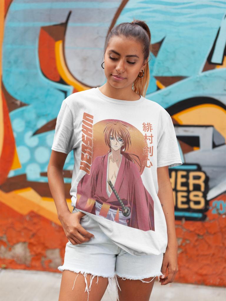 Kenshin Himura Samurai X Anime Womens T-Shirt Mens Womens Tees Top S-XXXL Oversized