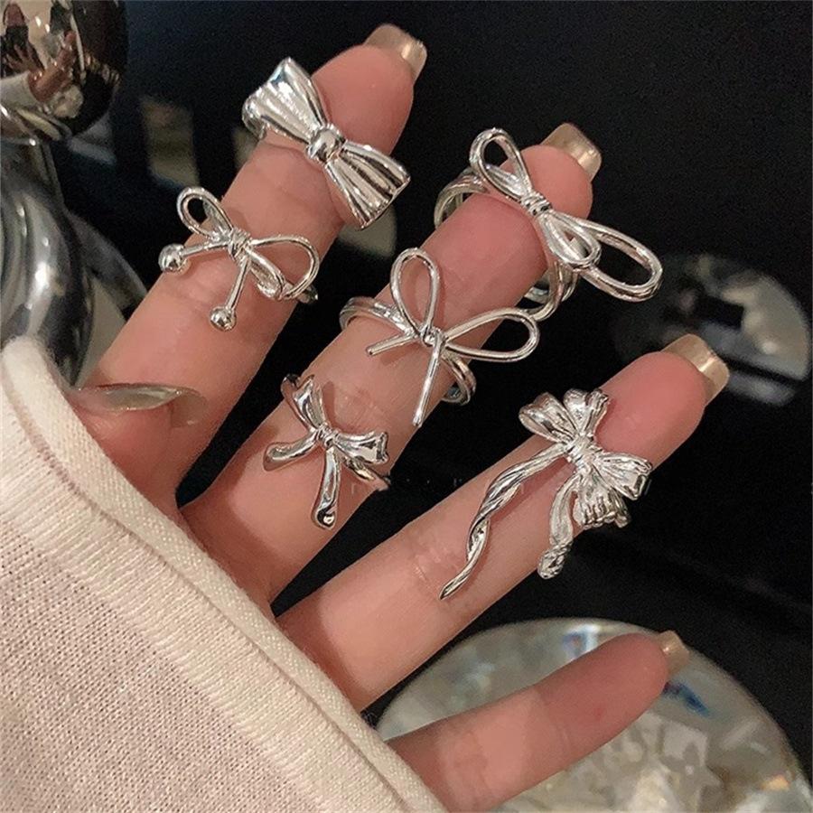Ballet style bow ring cold style Korean ins index finger ring 2025 ring