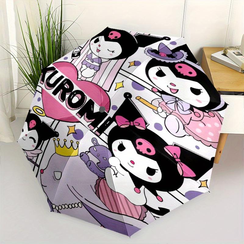 

Sanrio Kuromi Design Automatic Opening and Closing Cartoon Umbrella - Lightweight 3-Fold Design, Suitable for Fans, Travel, Daily Use - Official Produ