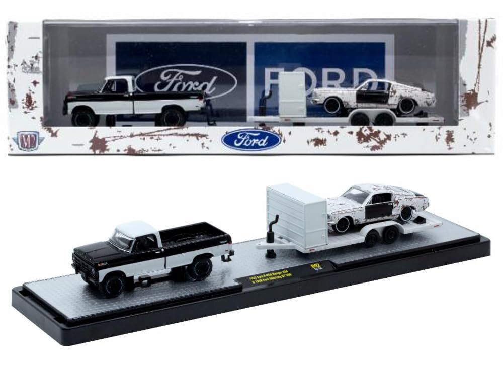 M2 MACHINES 1/64 Auto-Hauler Release 36000-92 1972 Ford F-250 Ranger 4x4 & 1969 Ford Mustang GT 390