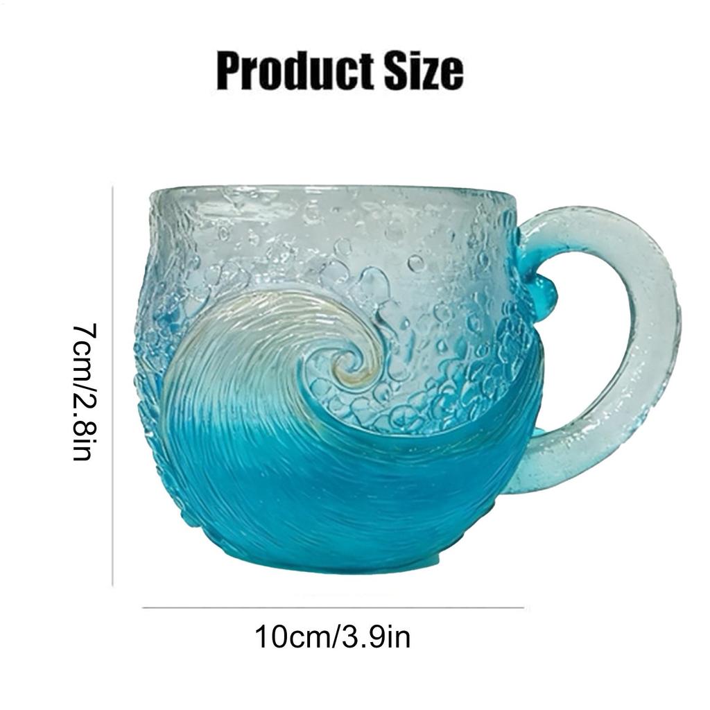 Beach Mug 12 Oz Sea Theme Water Tea Cup Coffee Resin Mug for Bar Kitchen Home Cafe Party Gathering Picnic