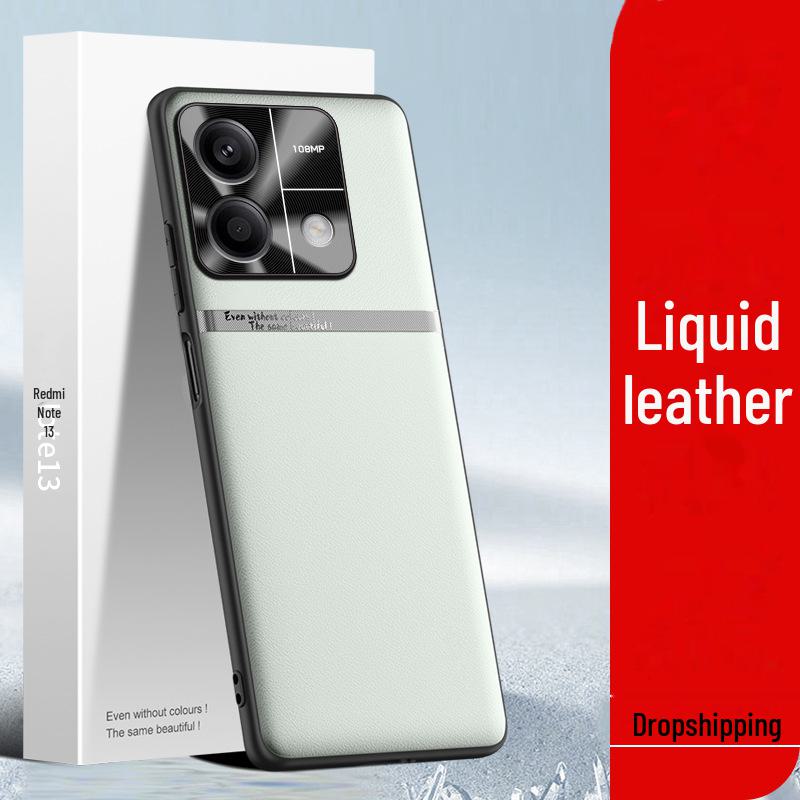 Tekuté kožené pouzdro Redmi Note 13: Ochranný kryt proti pádu a znečištění z jednoho kusu