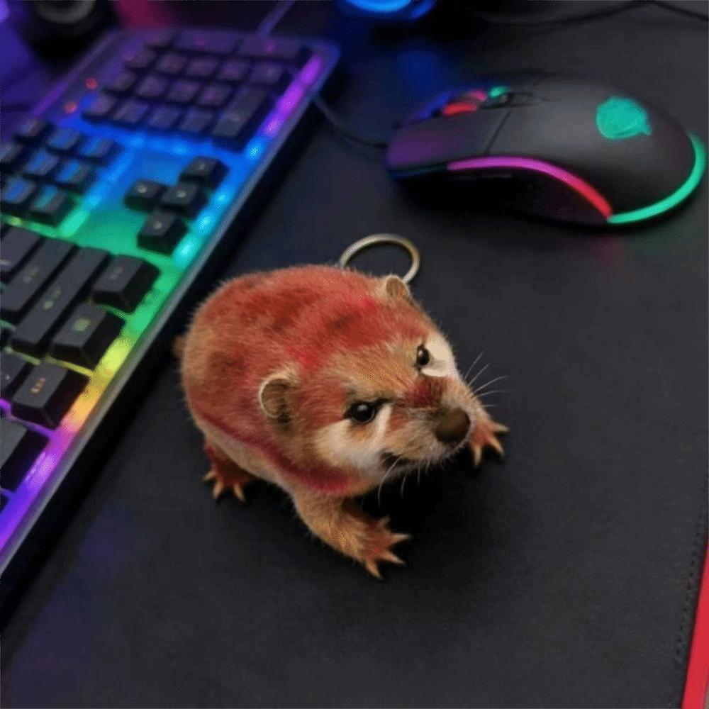 Built-in Sound Device Warrior Shield Plush Doll Keychain Talking Bag Pendant  Key Decoration