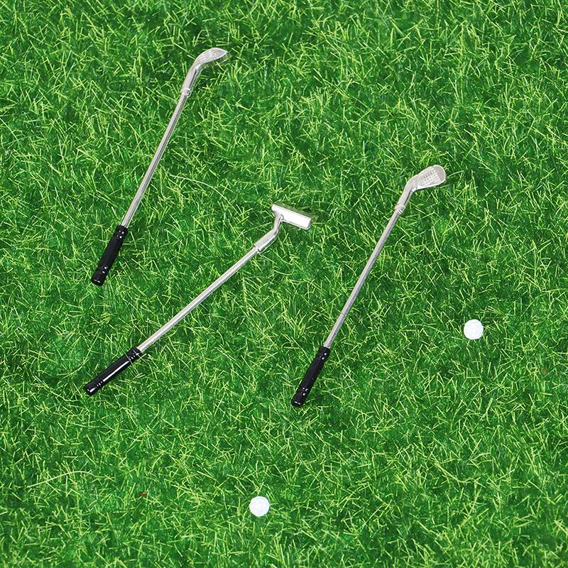 5Pcs 1:12 Dollhouse Miniature Furniture Metal Golf Clubs Set Pretend Play Toys