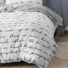 Letter Duvet Cover White Black Gray Comforter/Quilt/Blanket Case Twin Full Queen King Double Single Bedding 220x240 200x200 150