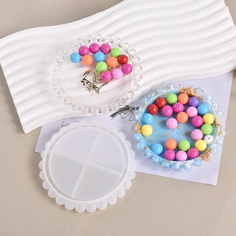 Bead Dish Silicone Mold Epoxy Dish Coaster Mold Pallet Resin Casting Mold Suitable for Diy Storage Box Fruit Plate Mat