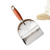 Metal Cat Litter Scoop with Holder Pet Poop Scooper with Ergonomic Wood Handle