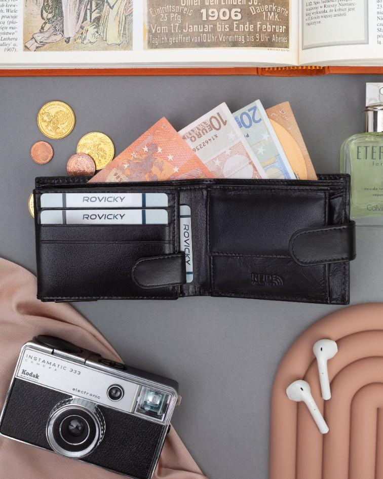 Men's Leather Wallet RM-05L-BCF-BP-9540 Black