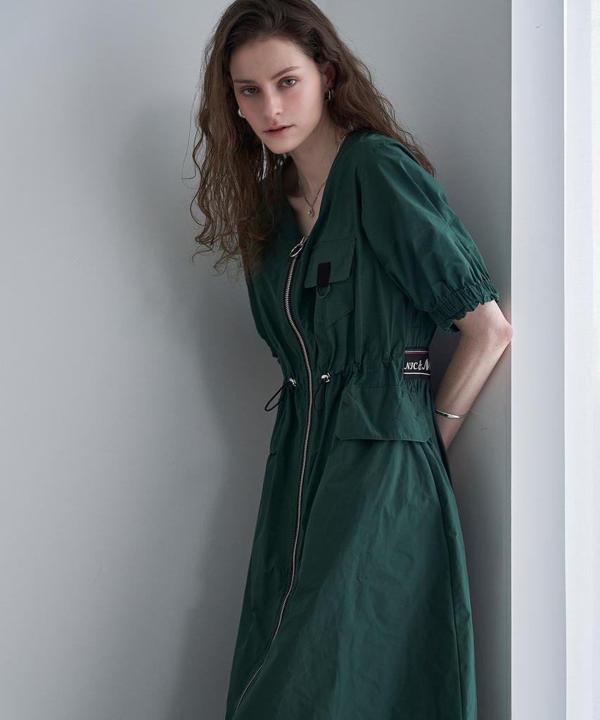 Leni And Mccoy Casual Pocket Zip-Up Open Dress Mm08Op006Hjy