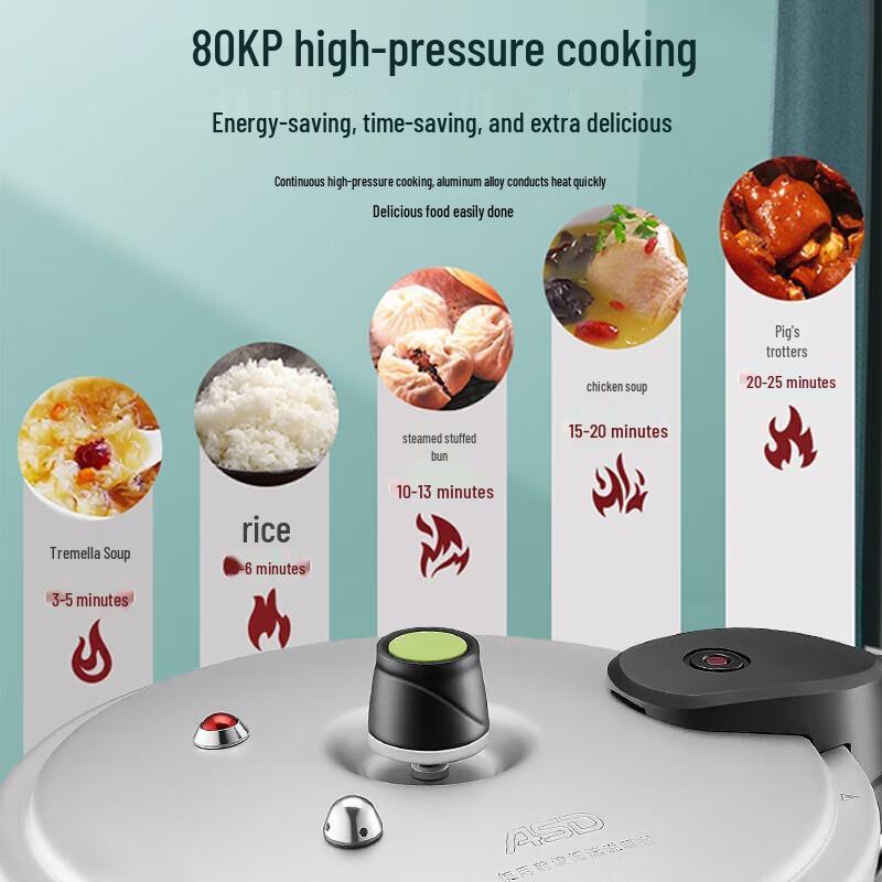 ASD Six Safety Aluminum Pressure Cooker