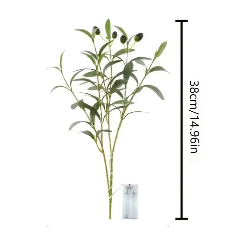 

45/38cm Olive Branches Night Light for Vases Battery Powered Indoor Decoration Fresh Simulation Olive Leaf Light String for Room Wedding 38cm-4-branch