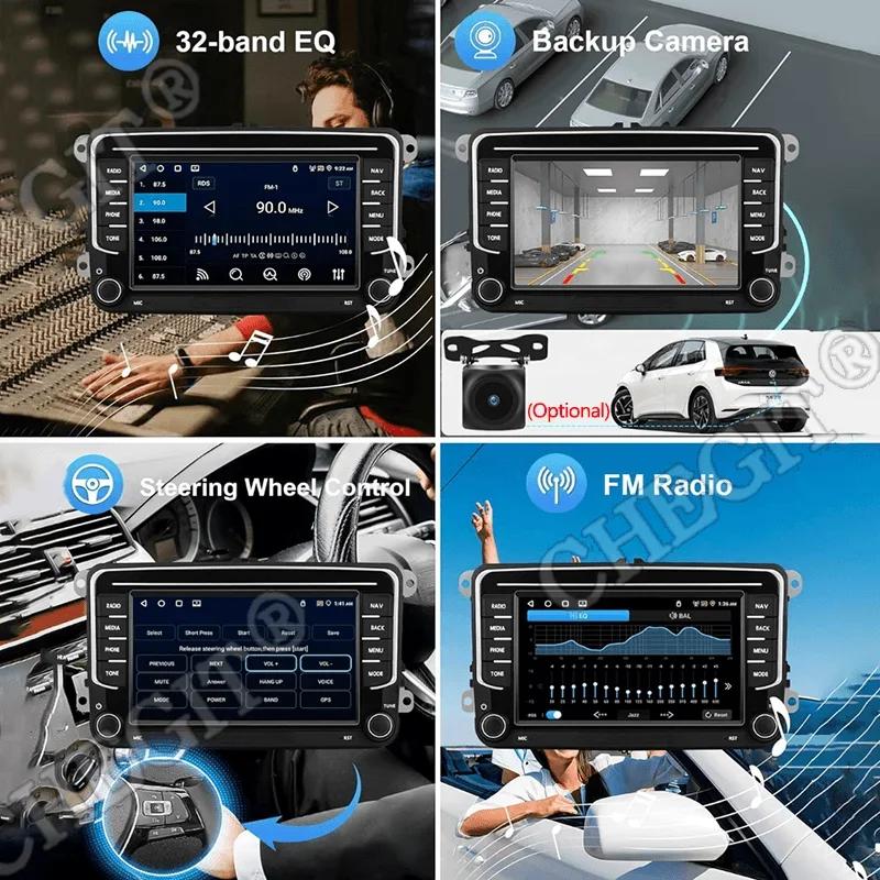 Android13 2Din Car Radio 8Core 64G Multimedia Player GPS Wireless CarPlay For VW Volkswagen Skoda Octavia Golf 5 6 Passat B6 Po