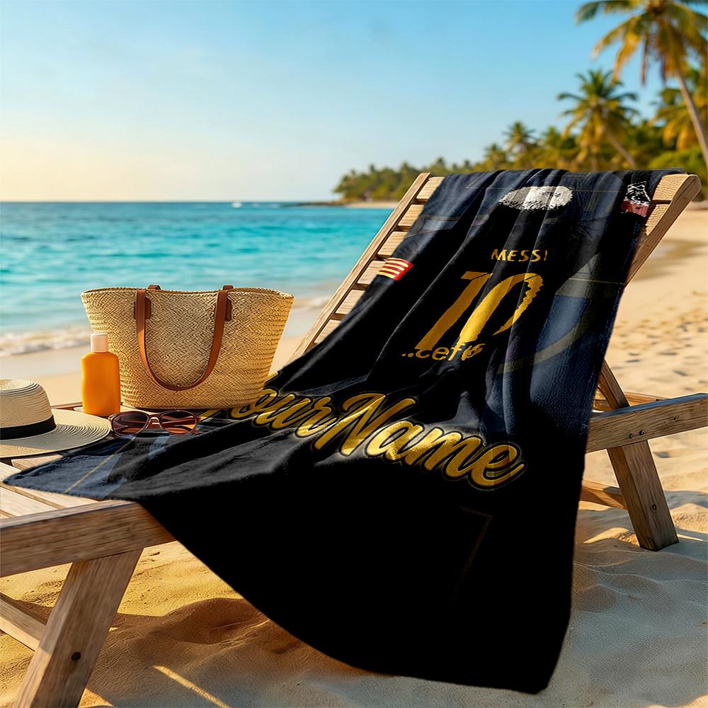 Messi Personalized Name Beach Towel Soft Durable Quick-Dry Portable for SwimmingBeachCamping Travel Beach AccessoriesGym