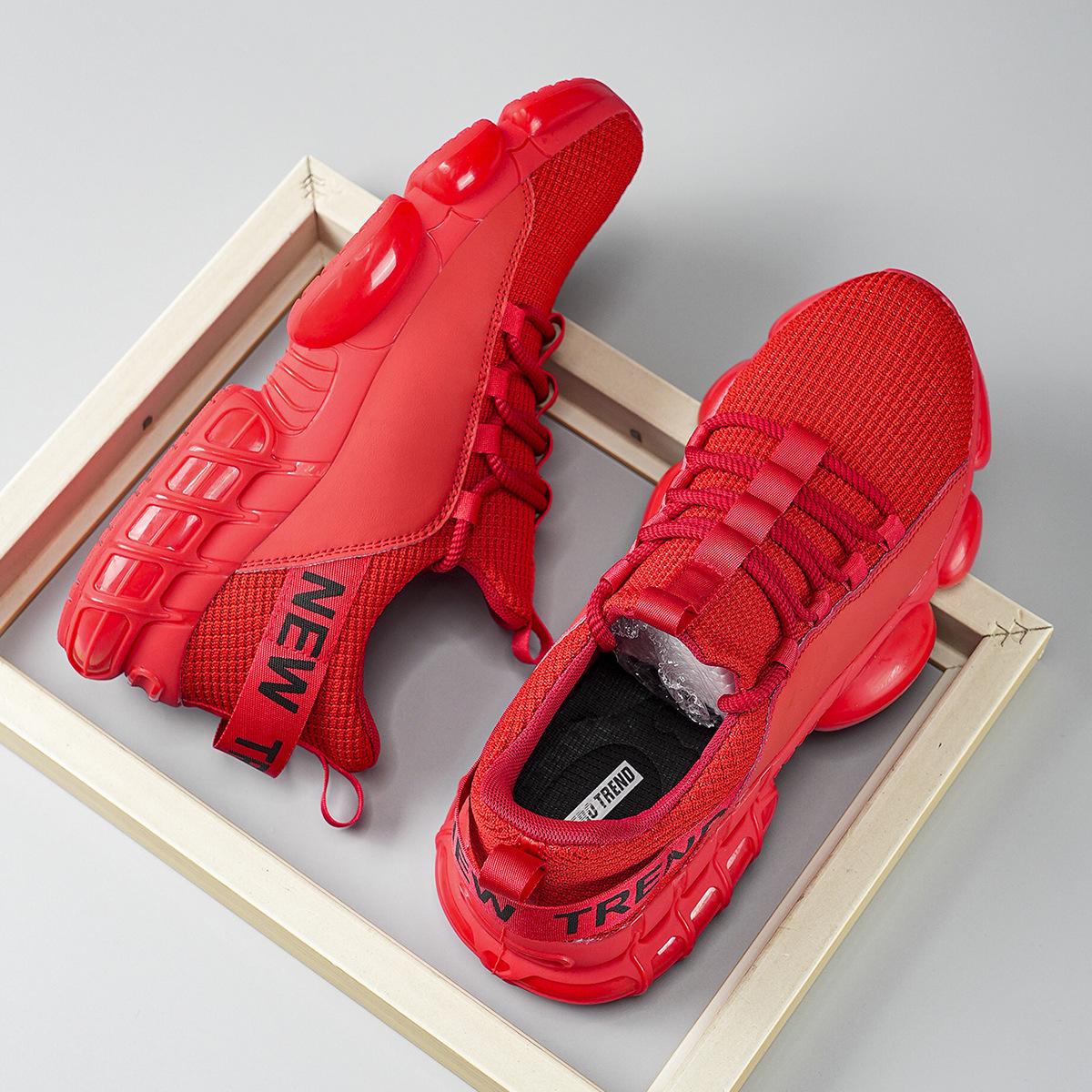 

Lace-up classic mesh large-size shoes, new running sports shoes, casual, light and breathable 47 червоний