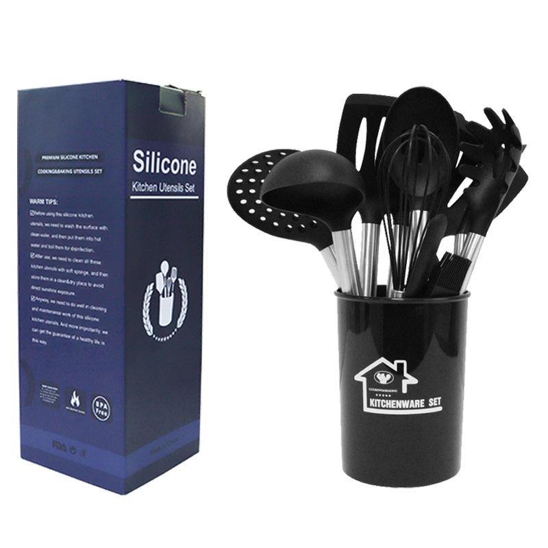 

Набор из 15 силиконовых лопаток и половников - Неприлипающие кухонные принадлежности из нержавеющей стали