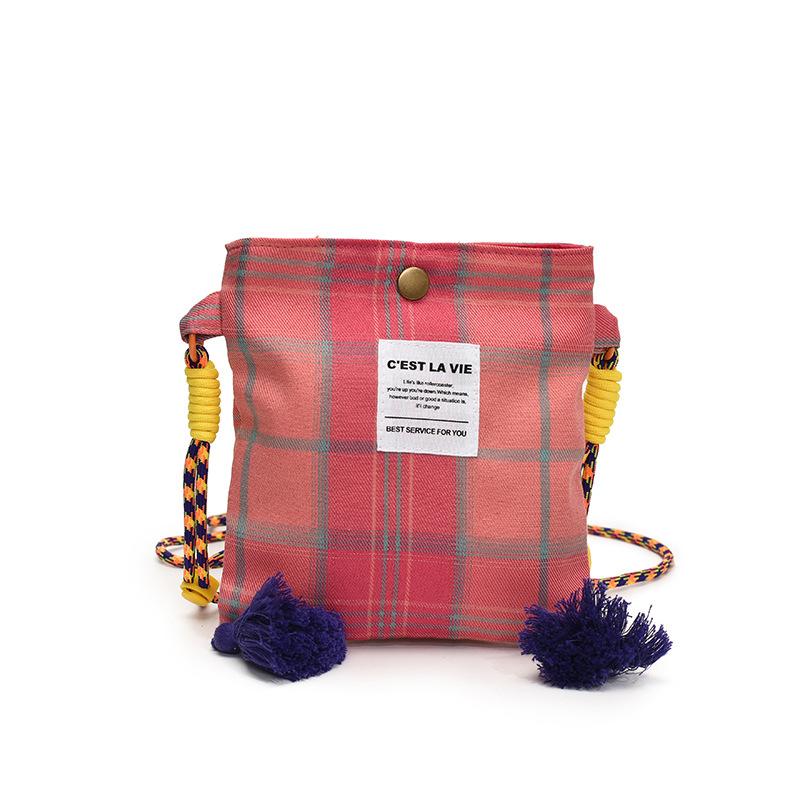 Uformell Retro Rutete Lappeteppe Stilig og Allsidig Lett Design Dame Crossbody-veske