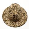 Ladies Camel Fedora Leopard Hat Men'S Jazz Hat Spring Top Hat Gambler Hat Big Eaves Hat