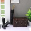 1:12 Dollhouse Retro Brown Leather-Look Wooden Luggage Accessory