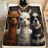 1PC Three animals Print Flannel Blanket, High quality Comfortable for All Seasons, Home Decor, Warmth and Comfort