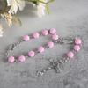 Elegant Crosses Pendant Wrist Chain Delicate Pink Rose Flower Hand Chain Beautiful Beads Hand String Chain Jewelry