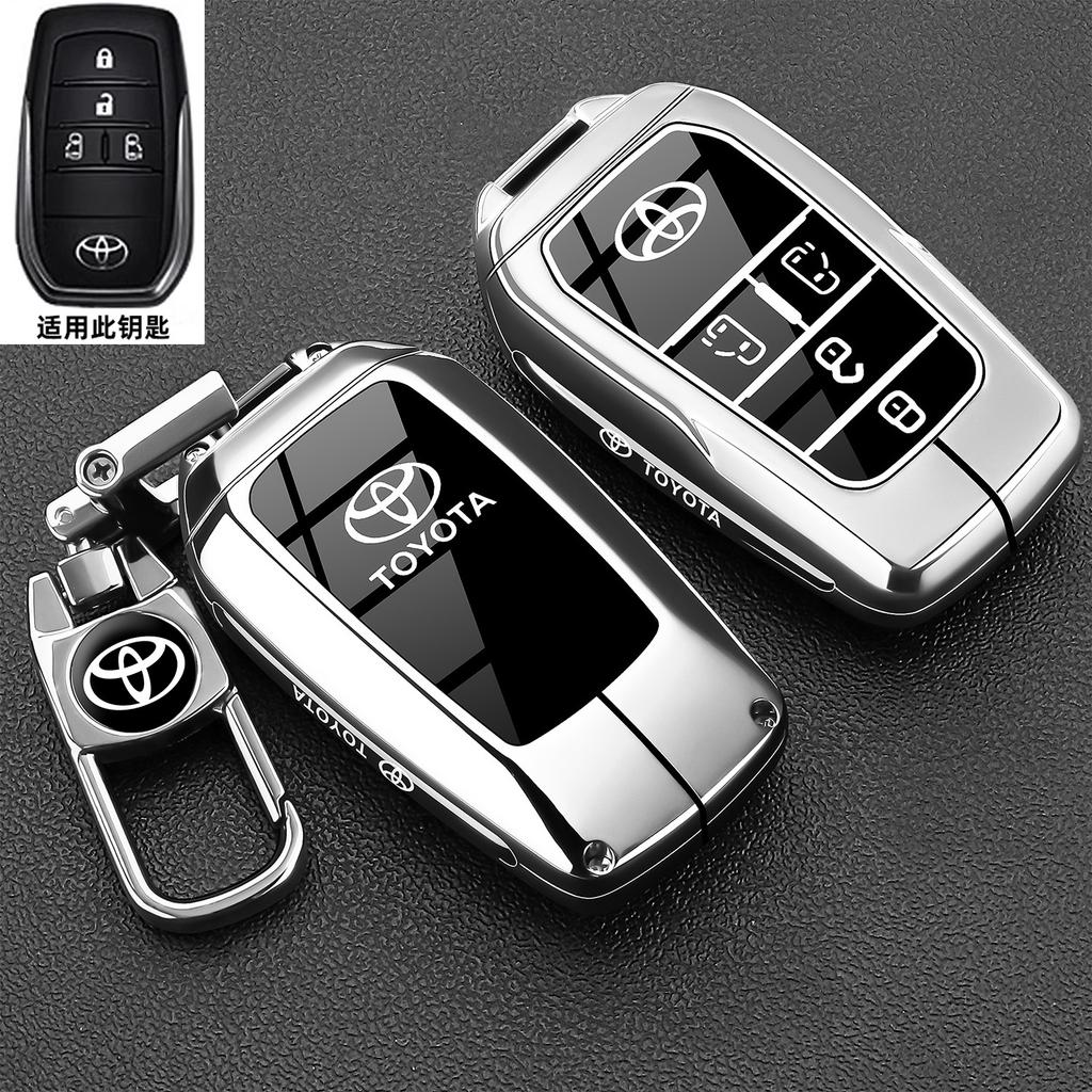 Leather Car Key Cover Case Protection Shell Keychain For Toyota Vellfire Alphard 30 Series Previa Tarago 5 6 Accessory