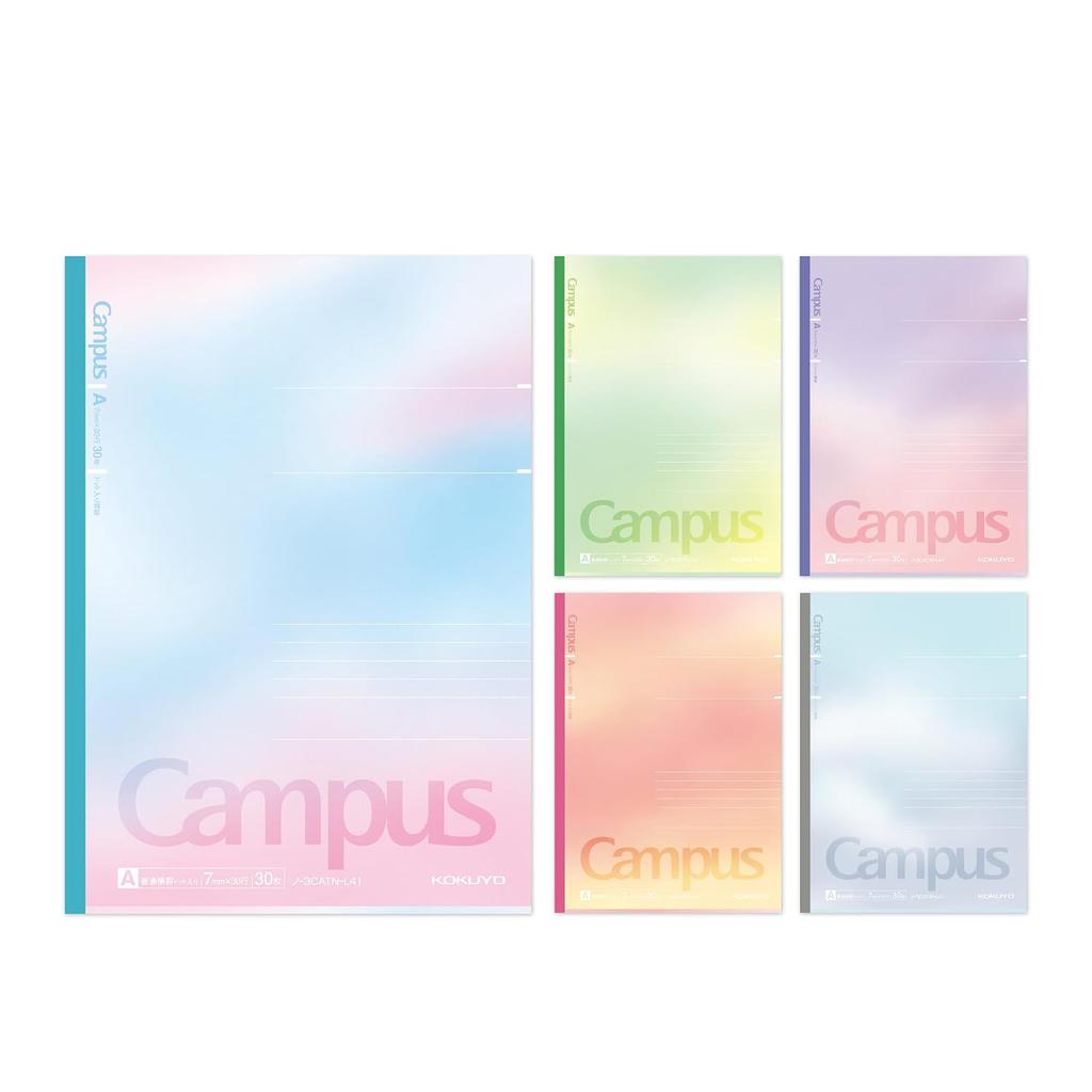 Kokuyo Notizbuch Campus Semi B5 Punktkariert Lineal Positiv Entspannt Muster 5er-Pack Nr-3CATN-L41X5