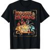 Fun Dungeons&Dragons Inspired Summer Men's T-shirt House&Humans RPG Parody Game Player Tees with Dragon and Wizard Battle Design