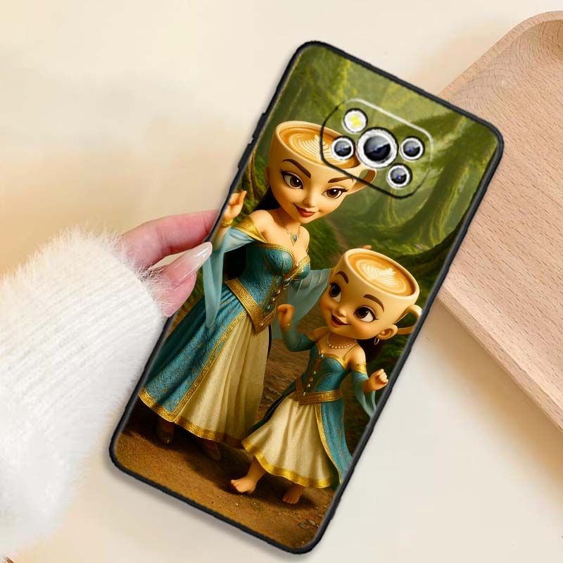 

AI Shanhaijing Illustration For Xiaomi Mi Poco F3 F4 F5 F6 X3 X4 X5 X6 X7 M3 M4 M5 M6 M7 GT Pro 5G Black Phone Case Poco X5
