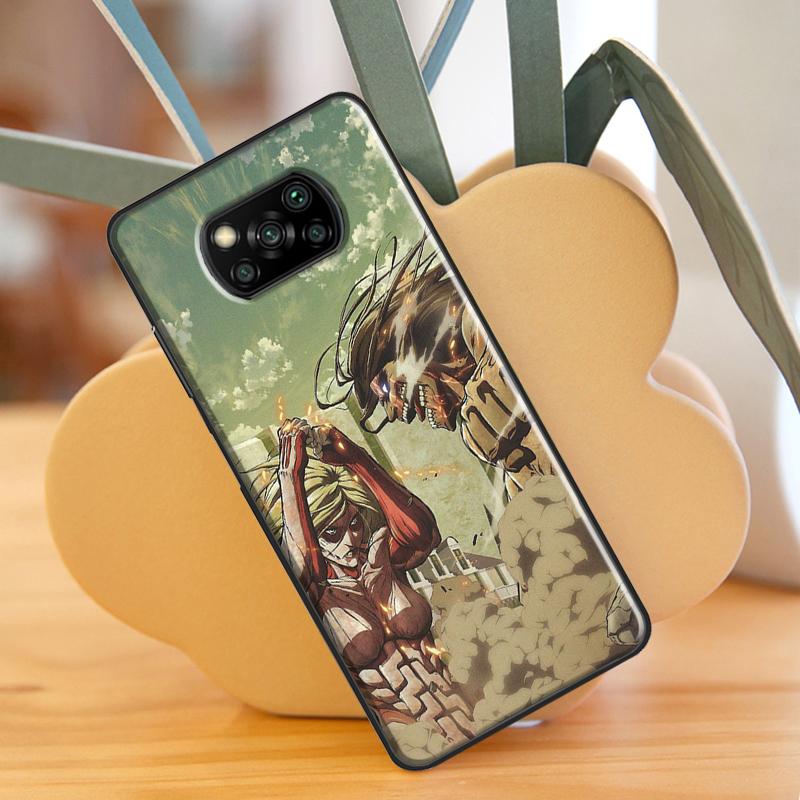 Husa Anime Attack on Titan pentru Xiaomi Mi 11 Lite 9T 10T 11T Pro POCO X3 Pro X3 GT F1 F2 F3 M4 M3 Pro Husa
