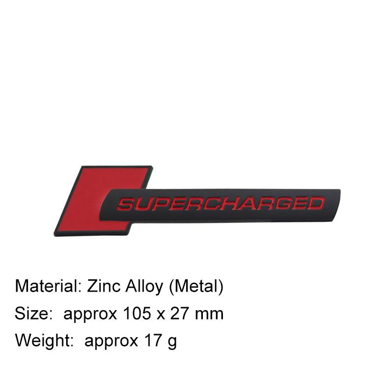 3D Premium Supercharged für Auto Motorhaube Kotflügel Kofferraum Heckklappe Namensschild Aufkleber Emblem Abzeichen Aufkleber