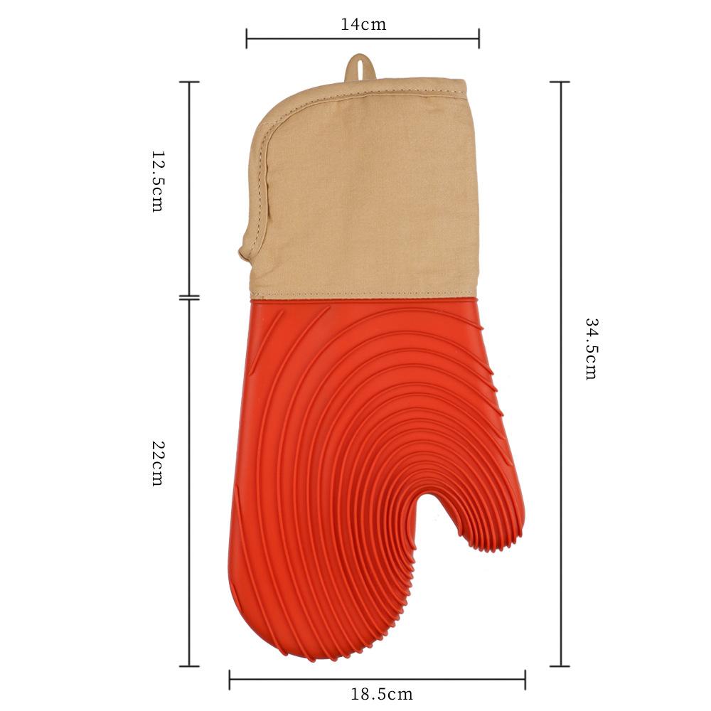 Silicone Cotton Cloth Thermal Insulation Gloves Microwave Oven Anti-scalding Kitchen High Temperature Resistant Thickened Baking Gloves