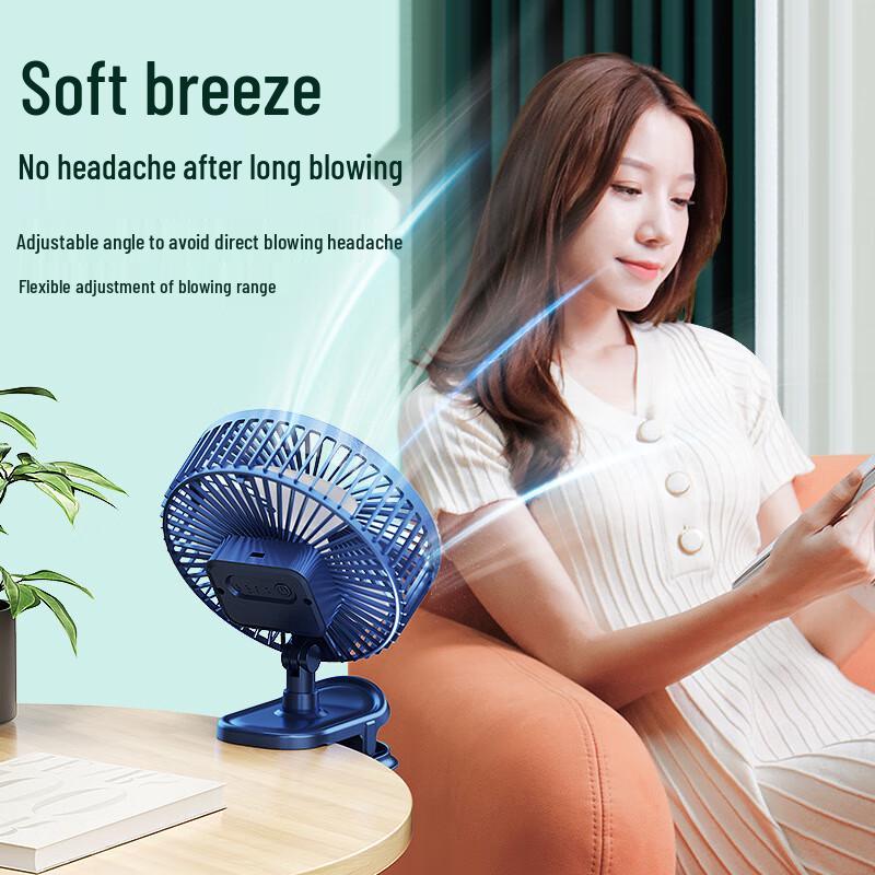 6-Inch Rechargeable Portable Clip-On Fan