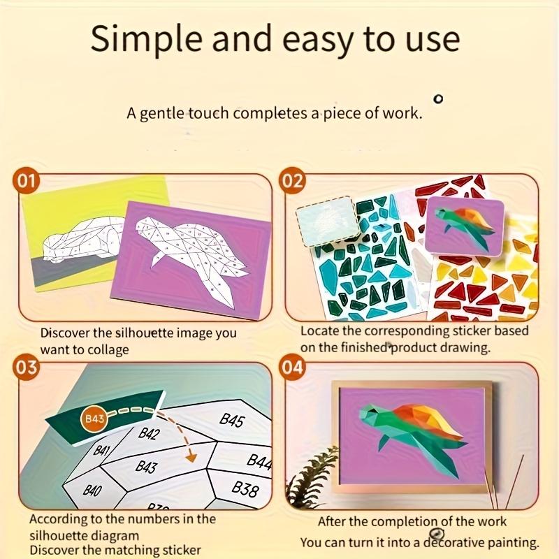 3D Animal Jigsaw Puzzle Stickers DIY Handmade Creative Collage Art Set With Self-Adhesive Paper Back To School Gifts Educational