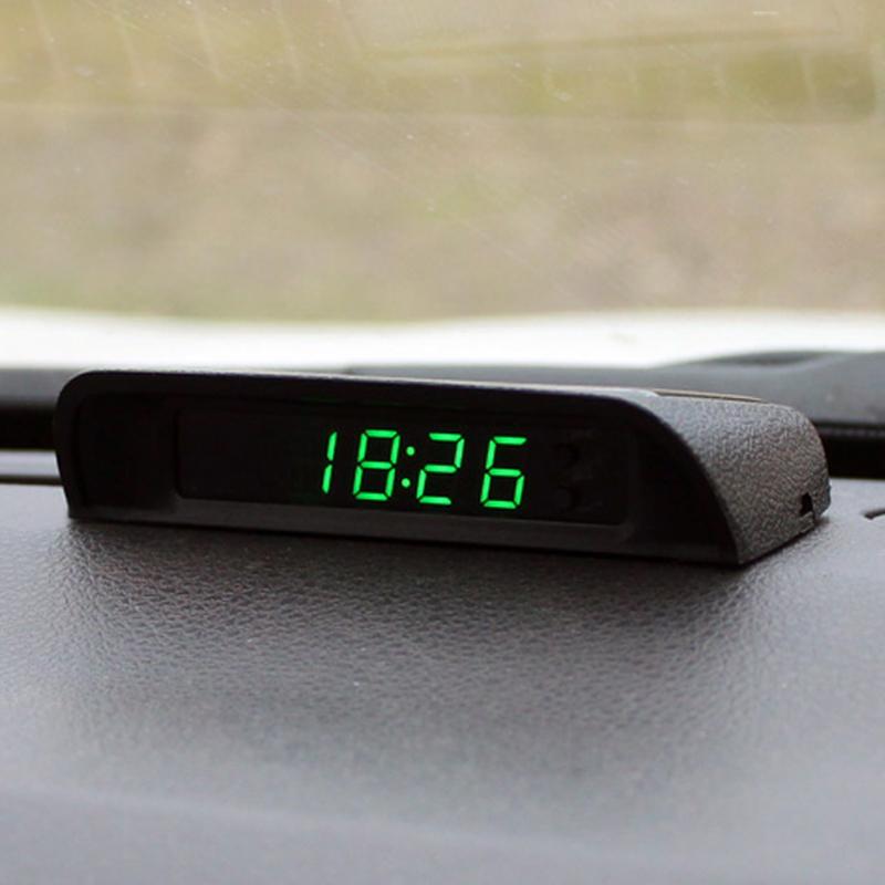 Solar Car Clock Thermometer Date Week Cycle Display Automatic Switching Machine High-Precision LED Digital Car Clock Watch