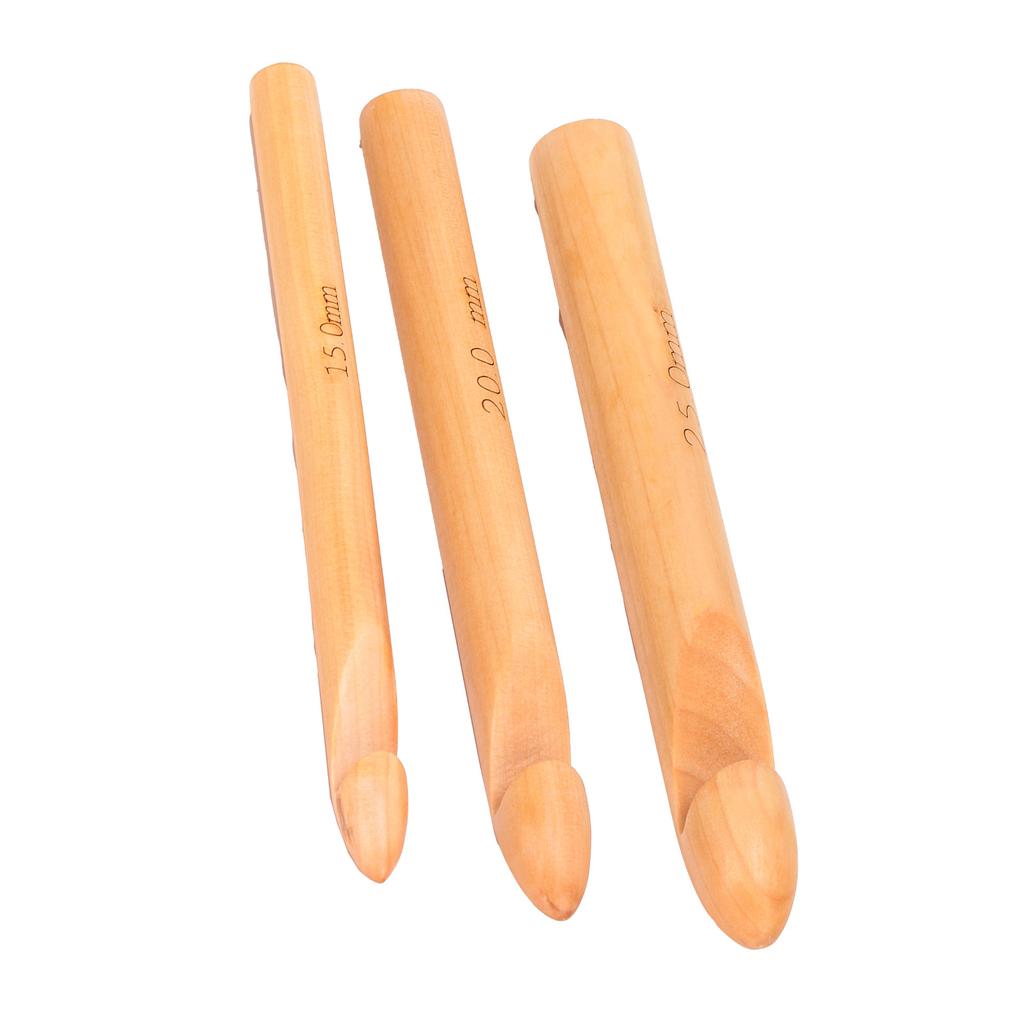 Bamboo Crochet Hook Handcrafted Knitting Needles Yarn Craft 20cmCelsius7.9in Large Crochet Hooks
