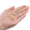 2pcs Cross Shaped Inlaid Rhinestone Alloy Pendant With High Color Retention For DIY Necklace Accessory Fashionable And Versatile