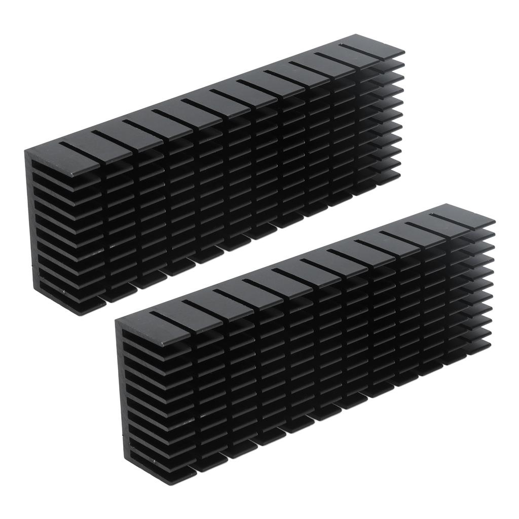 2Pcs Cooling Fins Aluminum Power Radiator Slotted Heatsink Kit for Electronics 120x40x20mmWith Adhesive