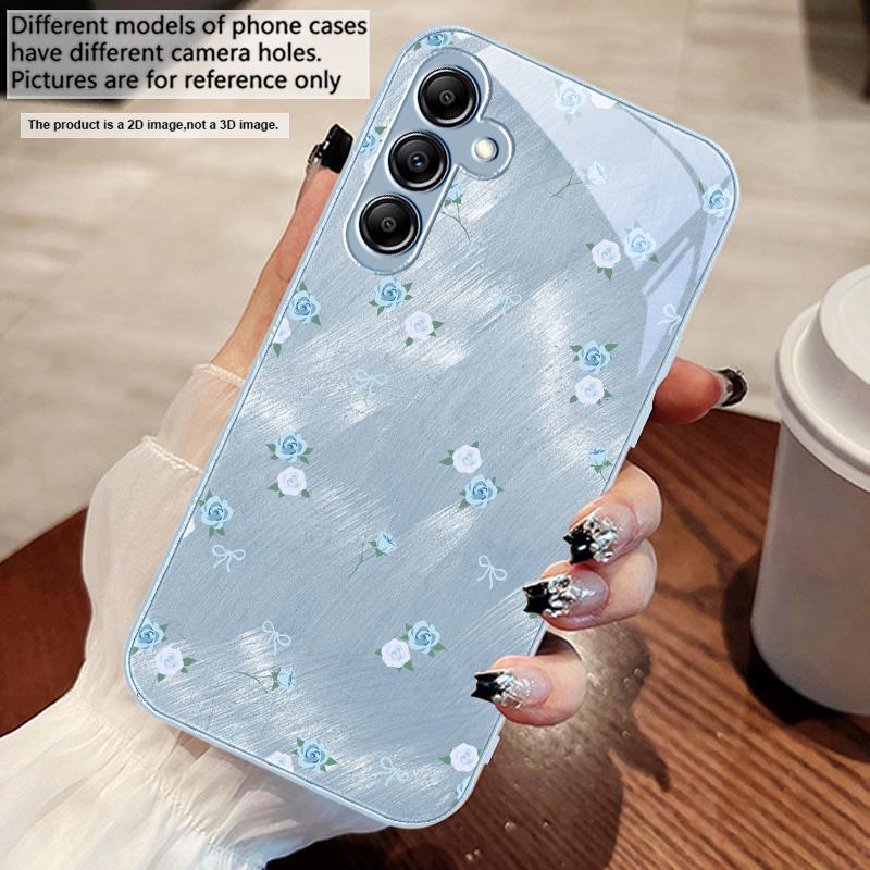 Gradient Yellow Rose For Samsung A73 72 71 A70 56 55 54 A53 52 51 50 42 A35 A34 33 32 31 26 25 24 23 22 30 Glass Phone Case