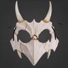 Halloween Horror Skull Mask Animal Bone Teeth Skull Horror Half Face Cover Halloween God Tengu Cosplay Costume Props Decoration