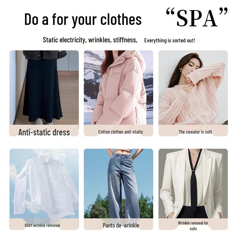 Anti-Static Wrinkle-Reducing Spray with Long-Lasting Fragrance for Clothes and Hair