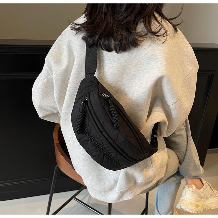 Cotton Pouch Bag For Girls With Zipper Closure And Phone Pocket For Casual Travel