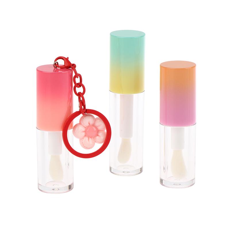 Flacone Glassa Labbra con Portachiavi Gradiente Vuoto Tubo Lucidalabbra Contenitore Liquido Ricaricabile Flacone Campione Lucidalabbra