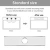 Black Silver 1 or 3 Hole Long Rectangle Faucet Cover Plate Escutcheon for Bathroom Kitchen Vanity Sink