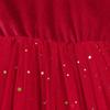 European & American Style Girls' Christmas Gold Velvet Star Mesh Dress
