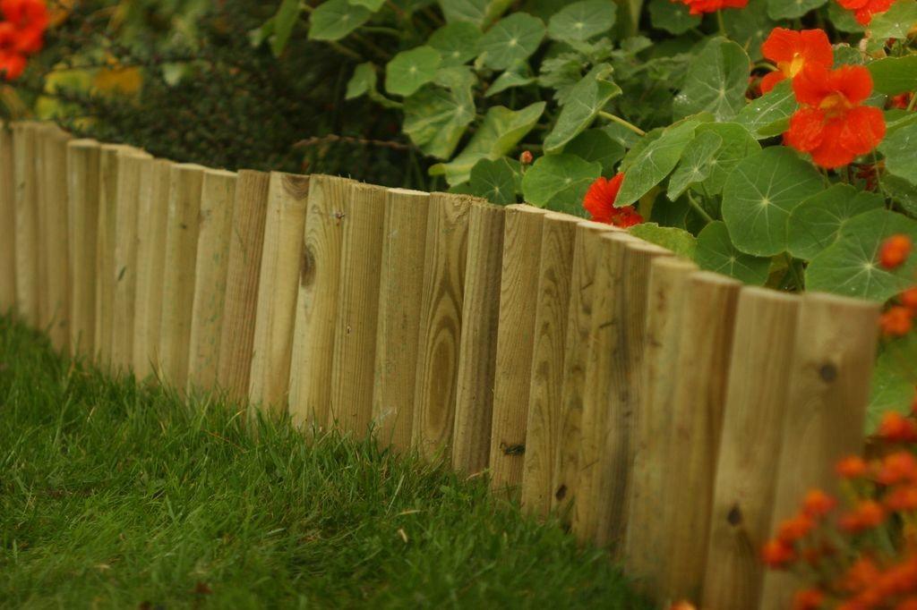 Wooden garden palisade rollerborder 4-5x15x100cm