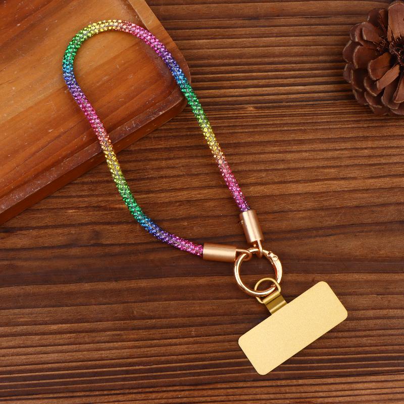 Luxury Full Phone Lanyard With Metal Clip Universal Short Chain Handheld Wrist Flash Accessory For Mobile Phones