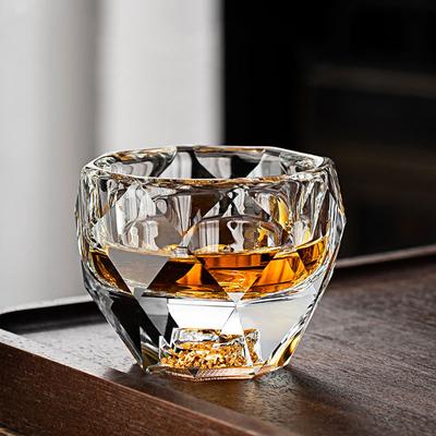 1PC Verres à Shot 50ML Facettés Diamant Double Fond Verre Cristal Tasse pour Whisky Espresso Tasse à Thé Bar Verrerie de Luxe Légère